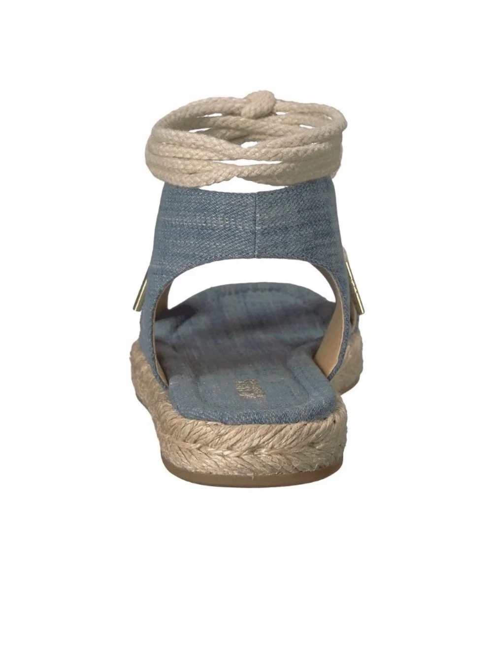 10M MICHAEL KORS MCKENNA DENIM WOMEN'S ESPADRILLE SANDAL FLAT OPEN TOE SHOES